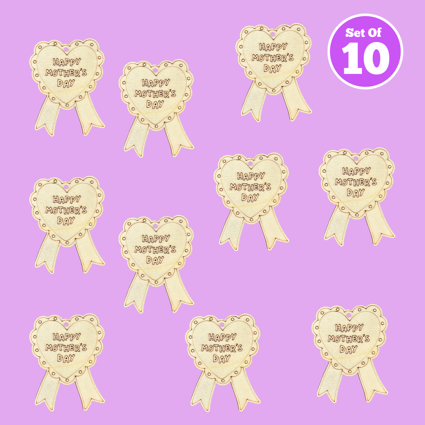 Set of 10 - Happy Mother's Day Heart