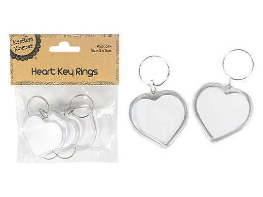 Heart Key Rings 4pc