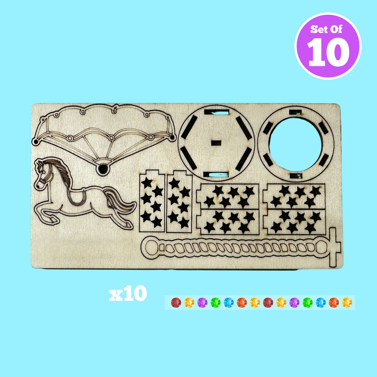 Set of 10 - Horse Carousal