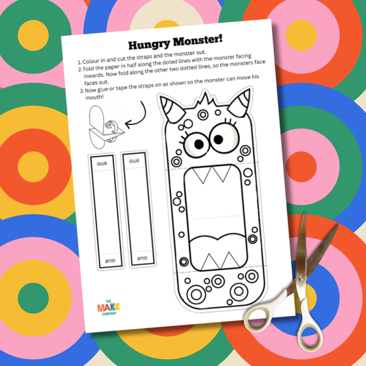 Hungry Monster Puppet - Free Printable