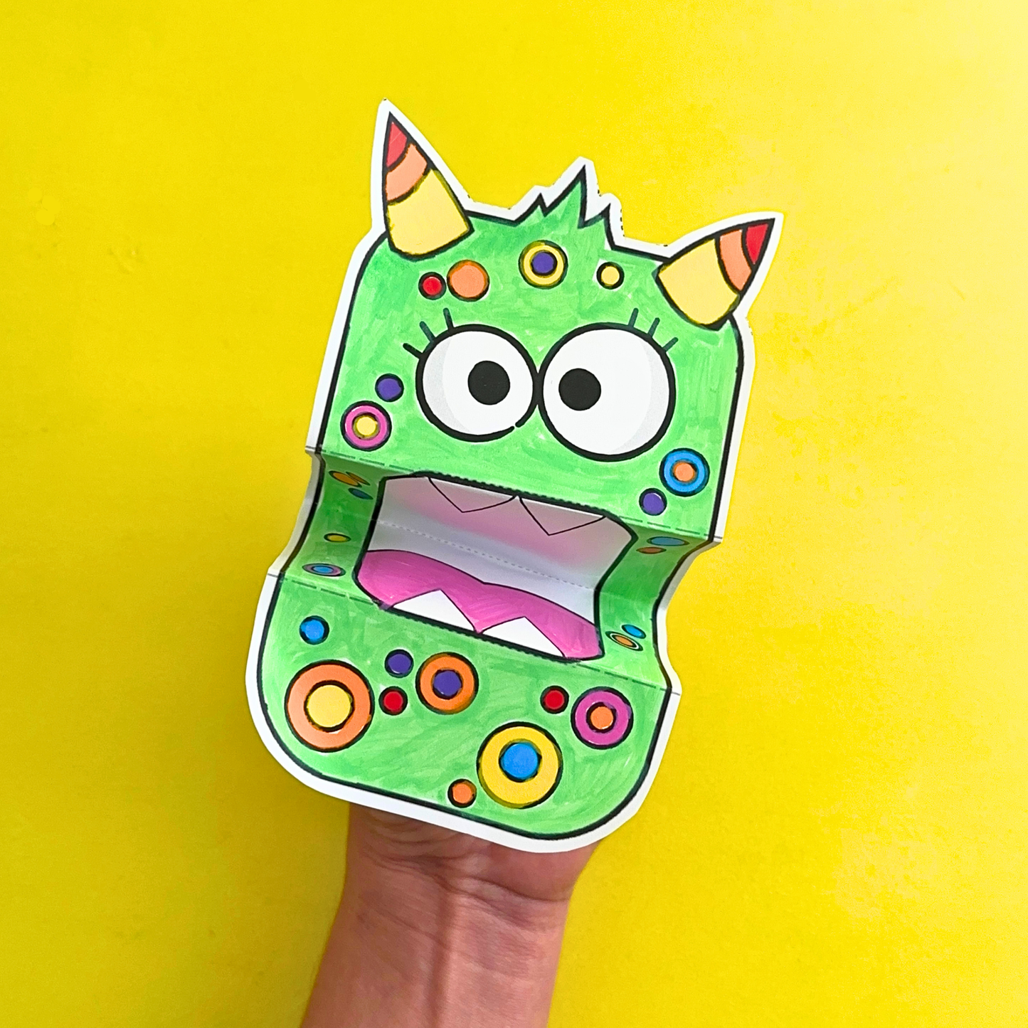 Hungry Monster Puppet - Free Printable