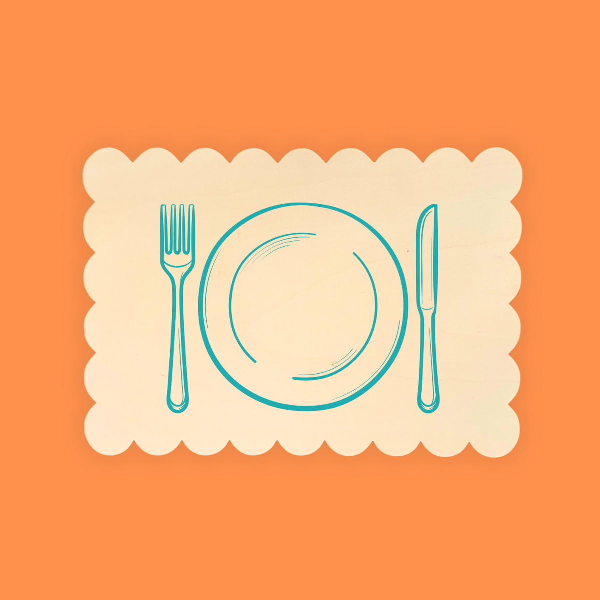 A4 plywood scallop rectangle