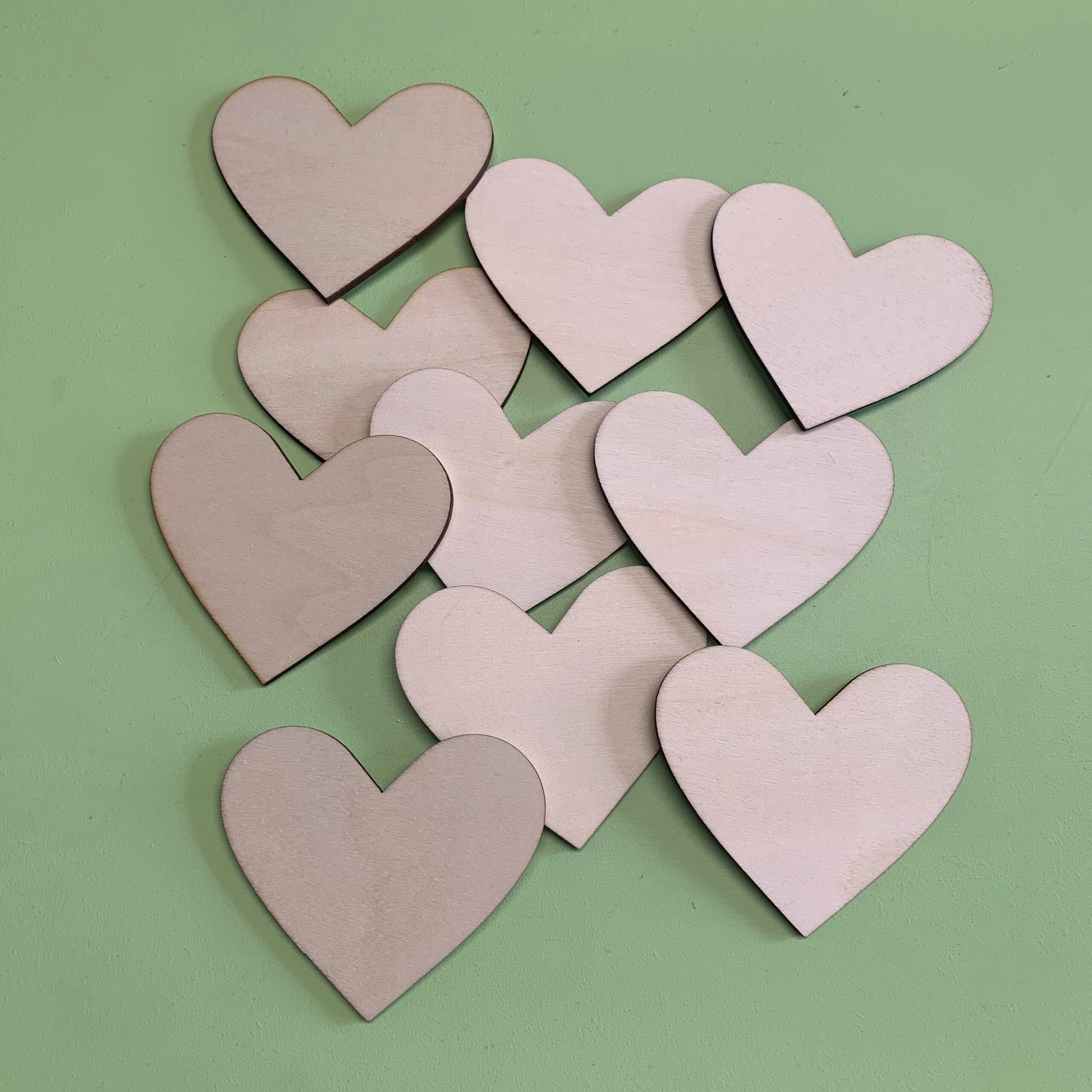 8cm wooden heart offcut