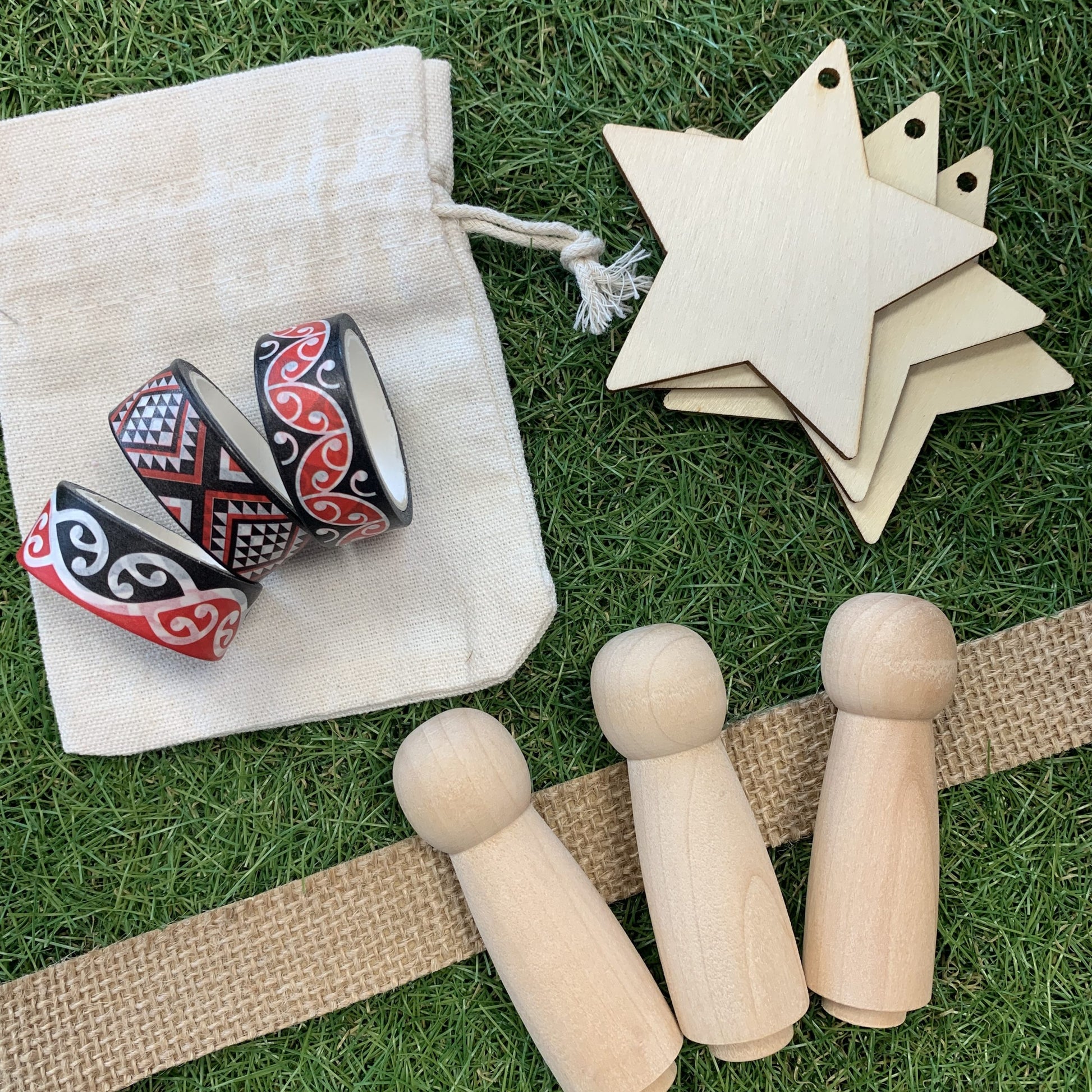 Te Reo crafts wooden dolls and matariki stars