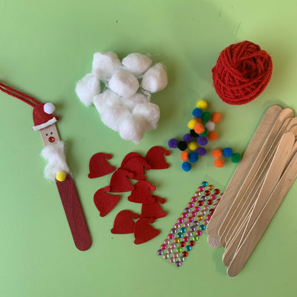 Set of 10 - Santa Stick Decoration
