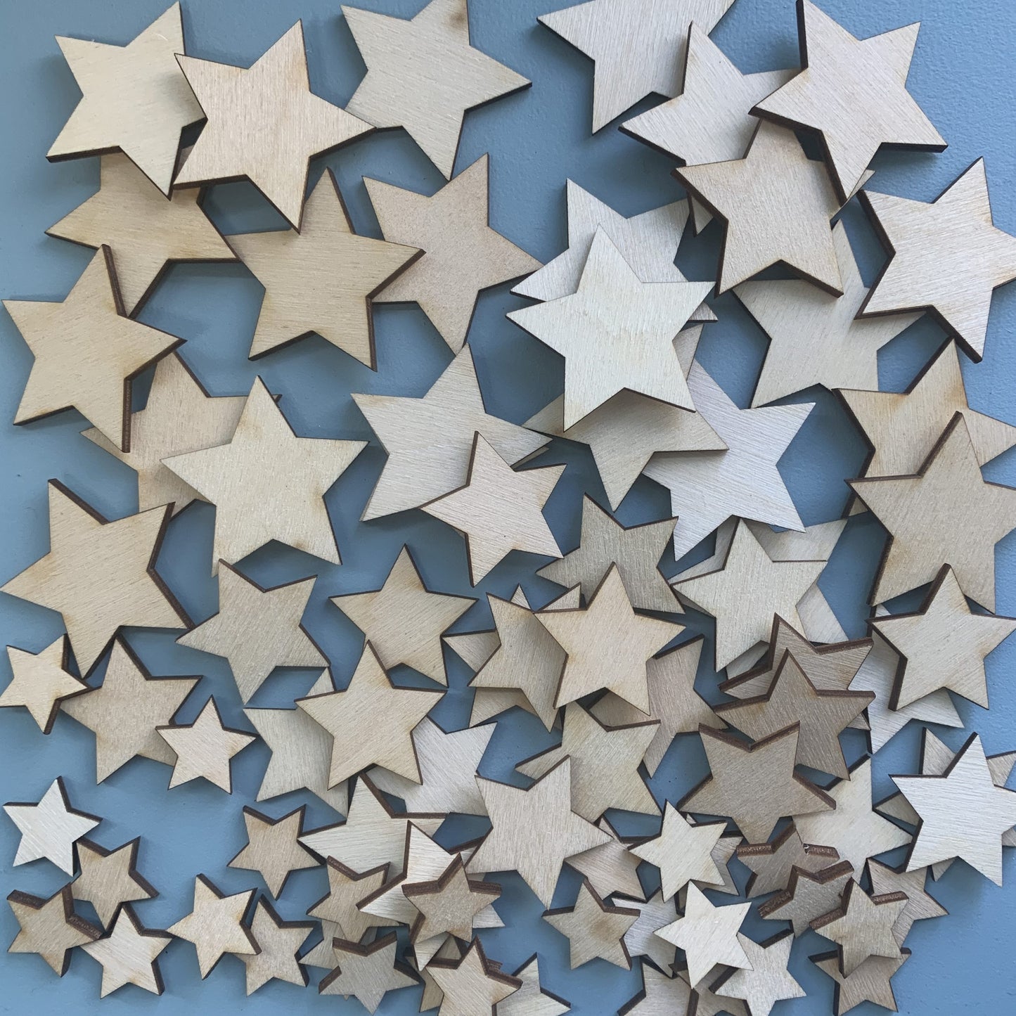 Wooden matariki stars