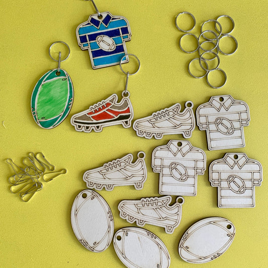 Rugby Keyring  (bulk craft)