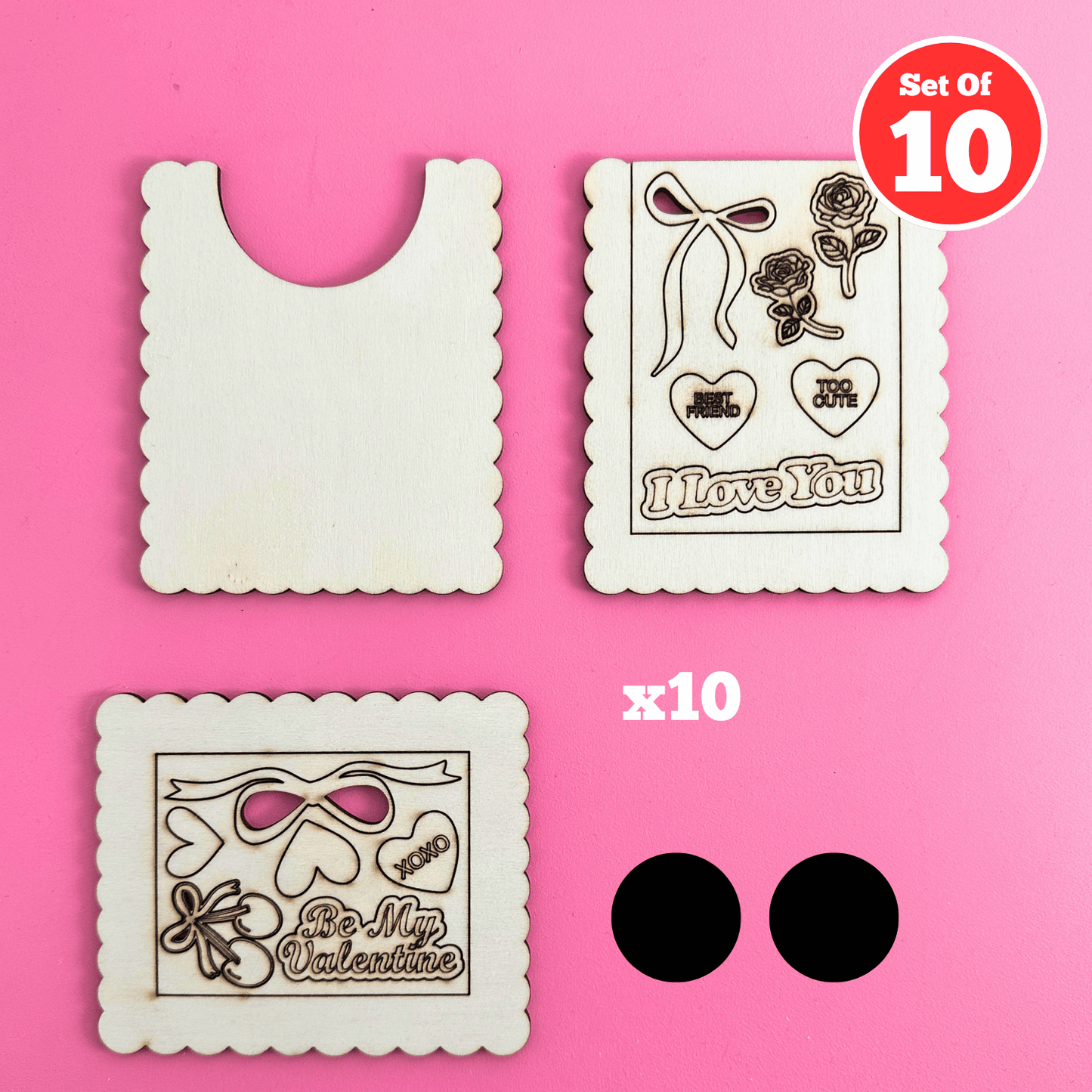 Set of 10 - 'I Love You' Frame - Square