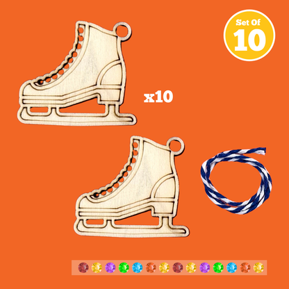 Set of 10 Ice Skates Charm