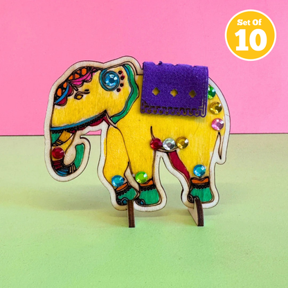 Set of 10 - Jeweled Elephant