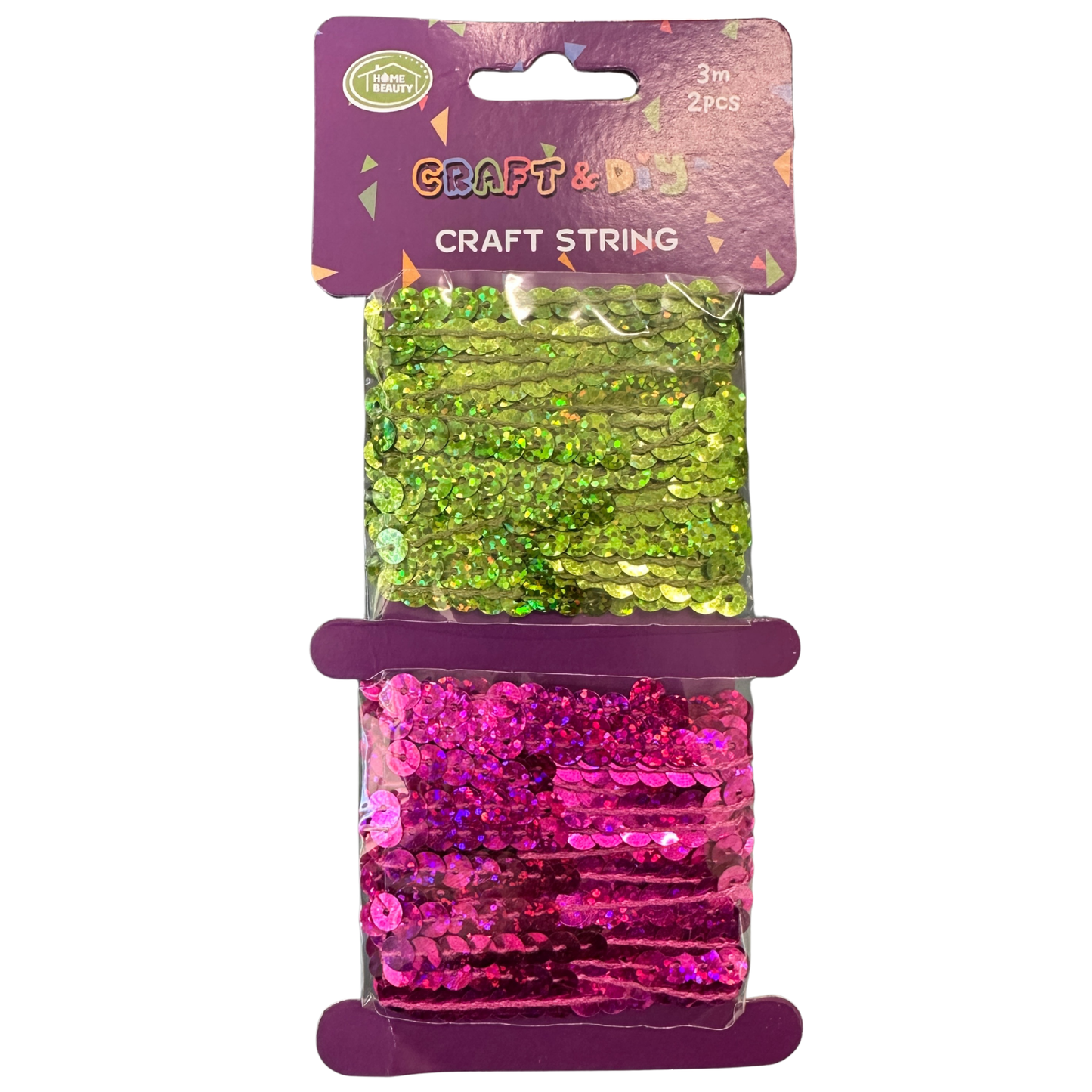 Gold and Silver Glitter Sequin Craft String 3m