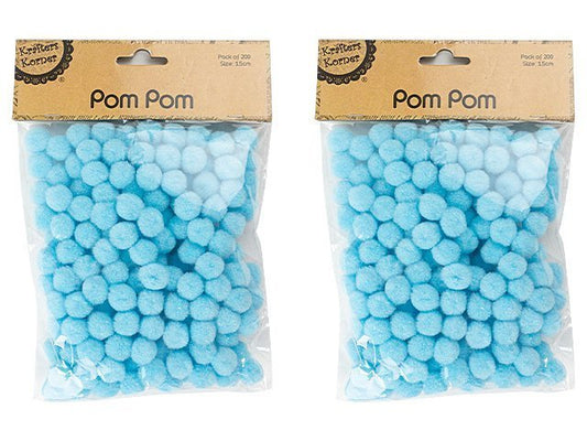 Pom Pom 1.5cm Light Blue 200pcs