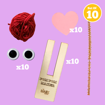 Set of 10 - Valentine Love Bugs