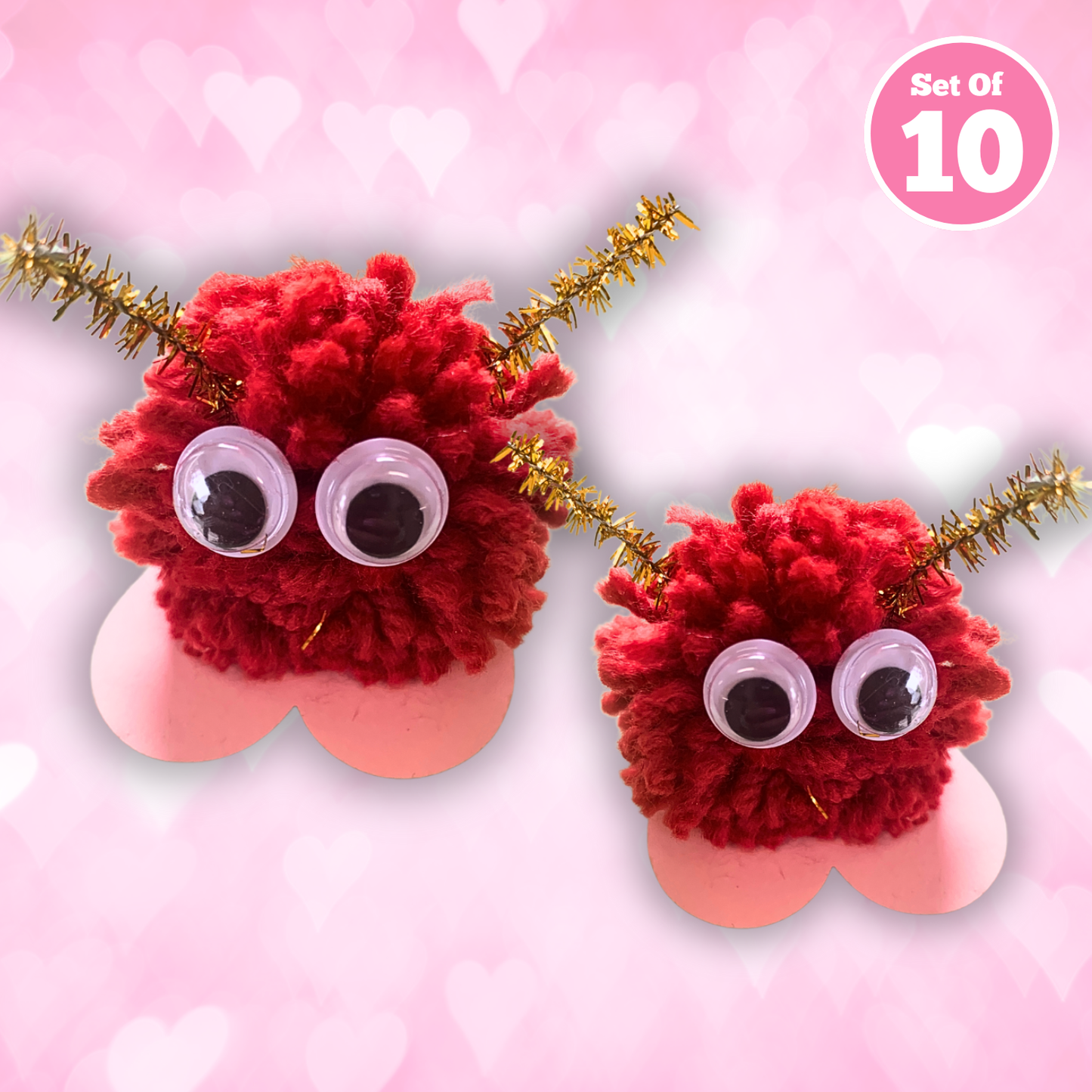 Set of 10 - Valentine Love Bugs