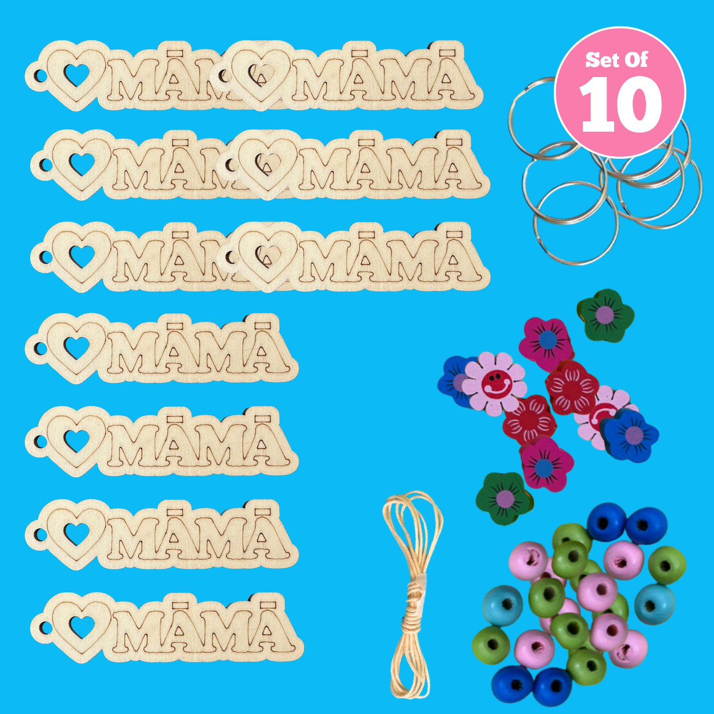 Set of 10 - Māmā Keyring