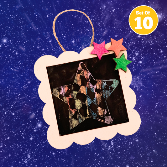 Set of 10 - Wood Star Frame