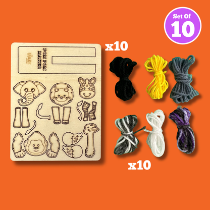 Set of 10 - Mini Pom Pom Animals