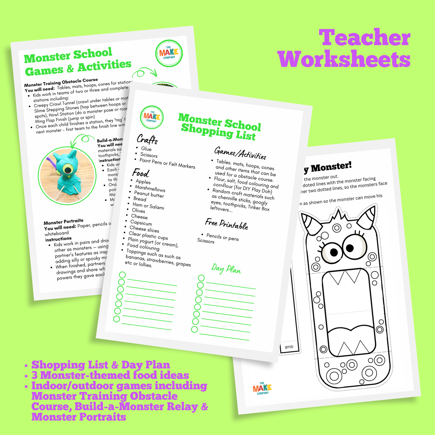 Monster School Full Day Group Activity Pack