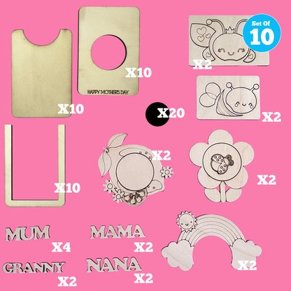Set of 10 - Mother's Day Magnetic Photo Frames