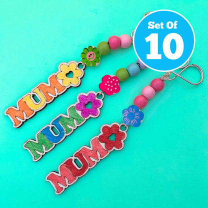 Set of 10 - Mum Keyring