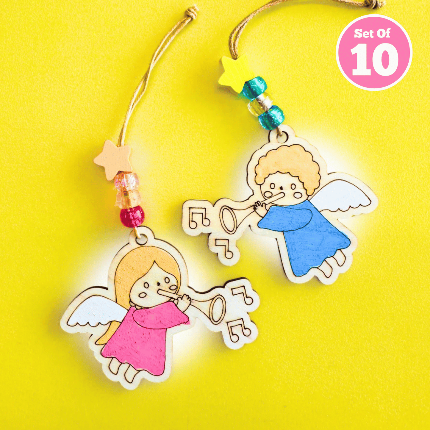 Set of 10 - Musical Angel Decoration