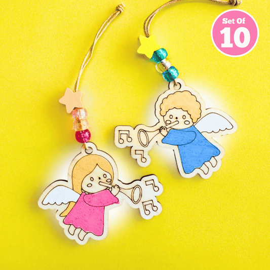 Set of 10 - Musical Angel Decoration