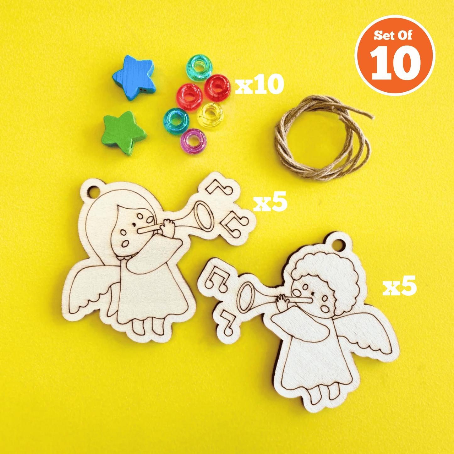 Set of 10 - Musical Angel Decoration