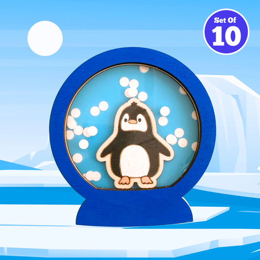 Set of 10 - Penguin Snow Globe