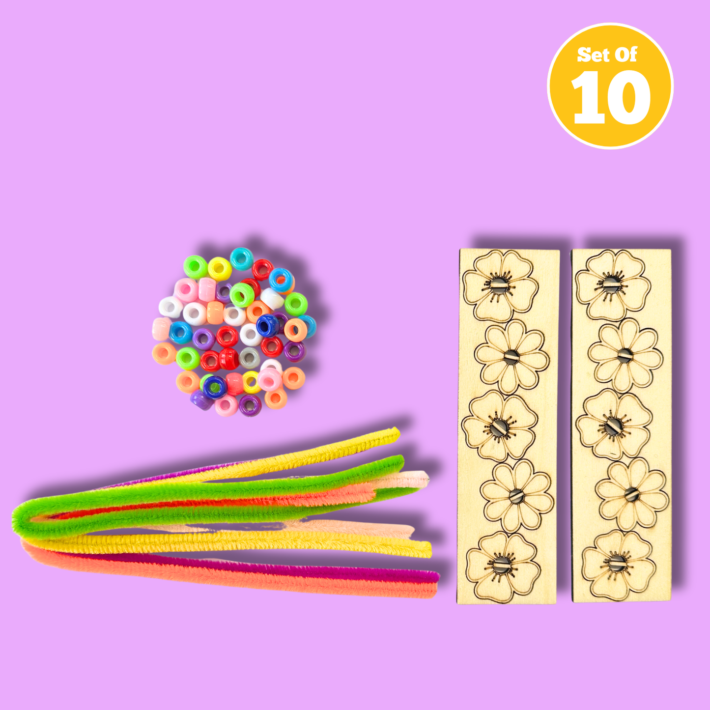 Set of 10 - Pipe Cleaner Flowers