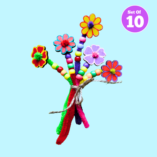 Set of 10 - Pipe Cleaner Flowers