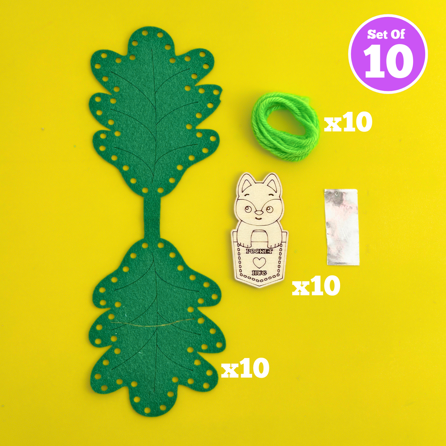 Set of 10 - Pocket Hug Sleepy Leaf