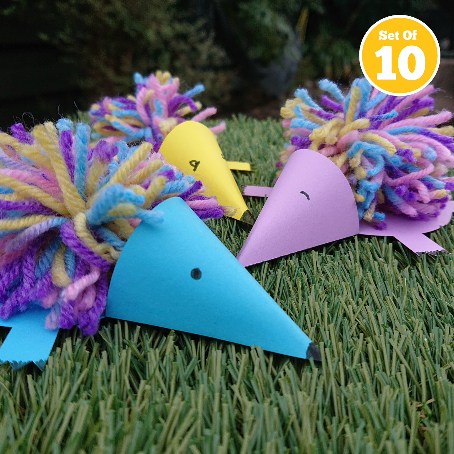 Set of 10 - Pom Pom Hedgehog