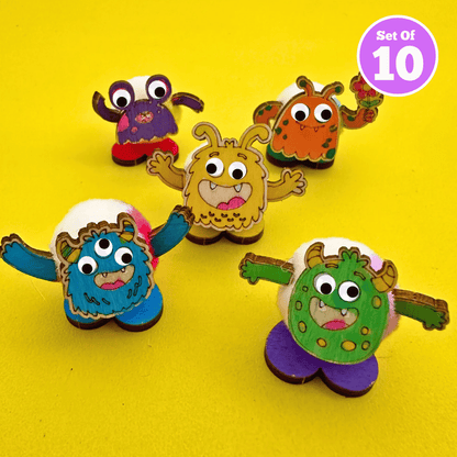 Set of 10 - Pom Pom Monsters