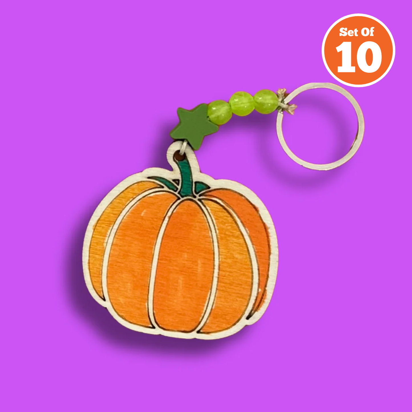 Set of 10 - Halloween Pumpkin Bag Charm