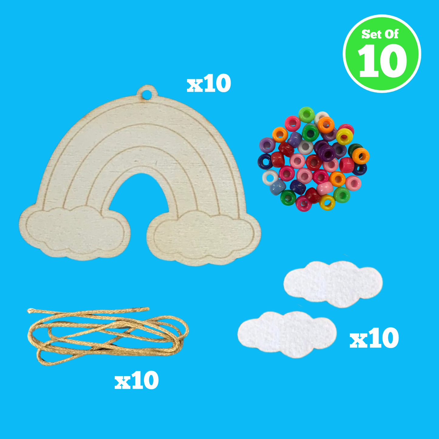 Set of 10 - Rainbow Charm