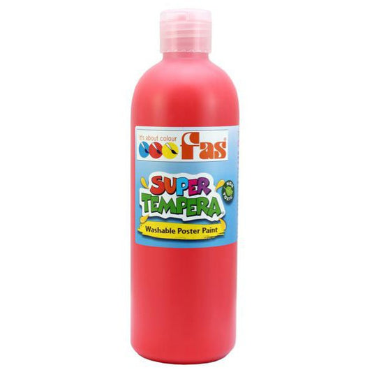 Red washable poster paint in squeeze bottle