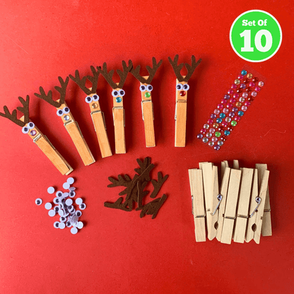 Set of 10 - Reindeer Pegs