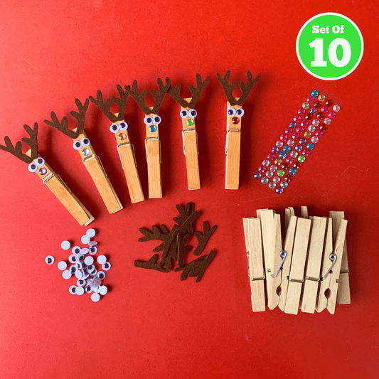 Set of 10 - Reindeer Pegs