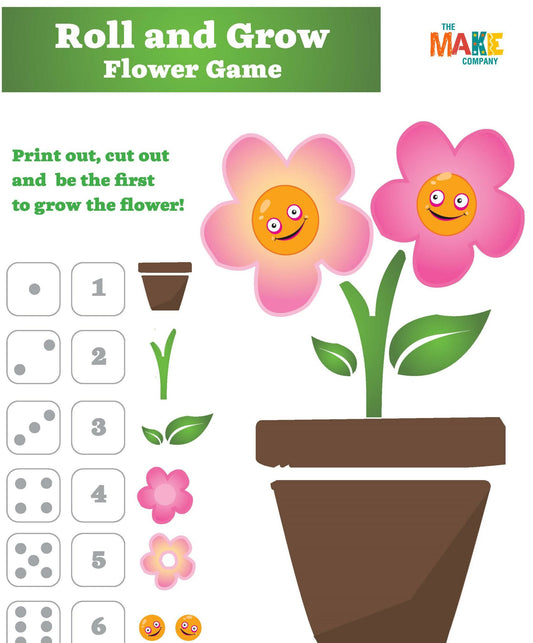 Roll & Grow Flower Game Printable