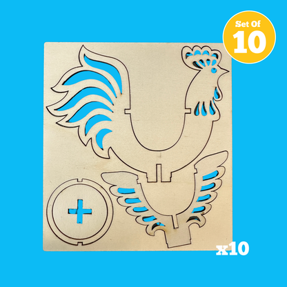 Set of 10 - Rooster Egg Holder