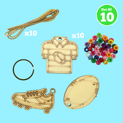 Set of 10 - Rugby Bag Charm