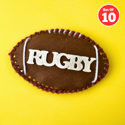 Set of 10 - Rugby Felt Ball