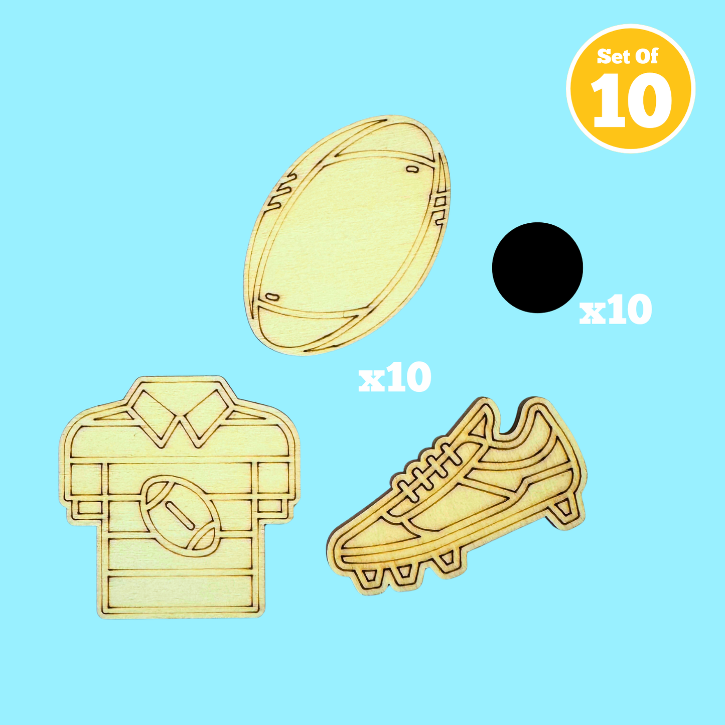 Set of 10 - Rugby Magnets