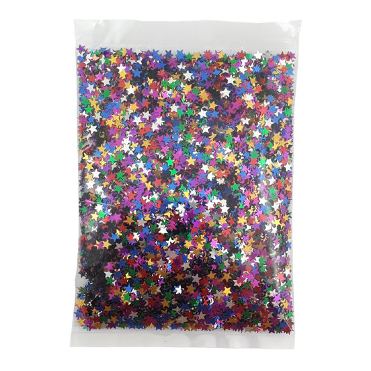 Multi-Coloured Star Glitter Shapes - 100g