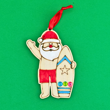 Set of 10 - Santa in Shorts Decoration