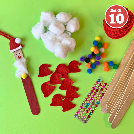 Set of 10 - Santa Stick Decoration