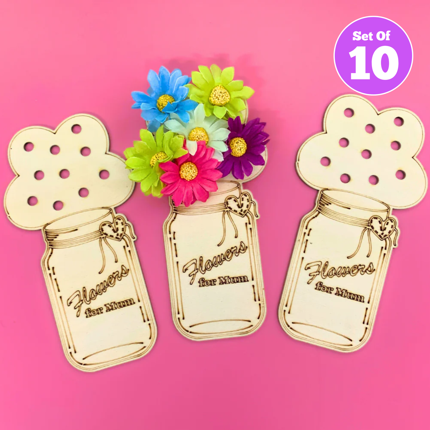 Set of 10 - Mother's Day Vase Magnets