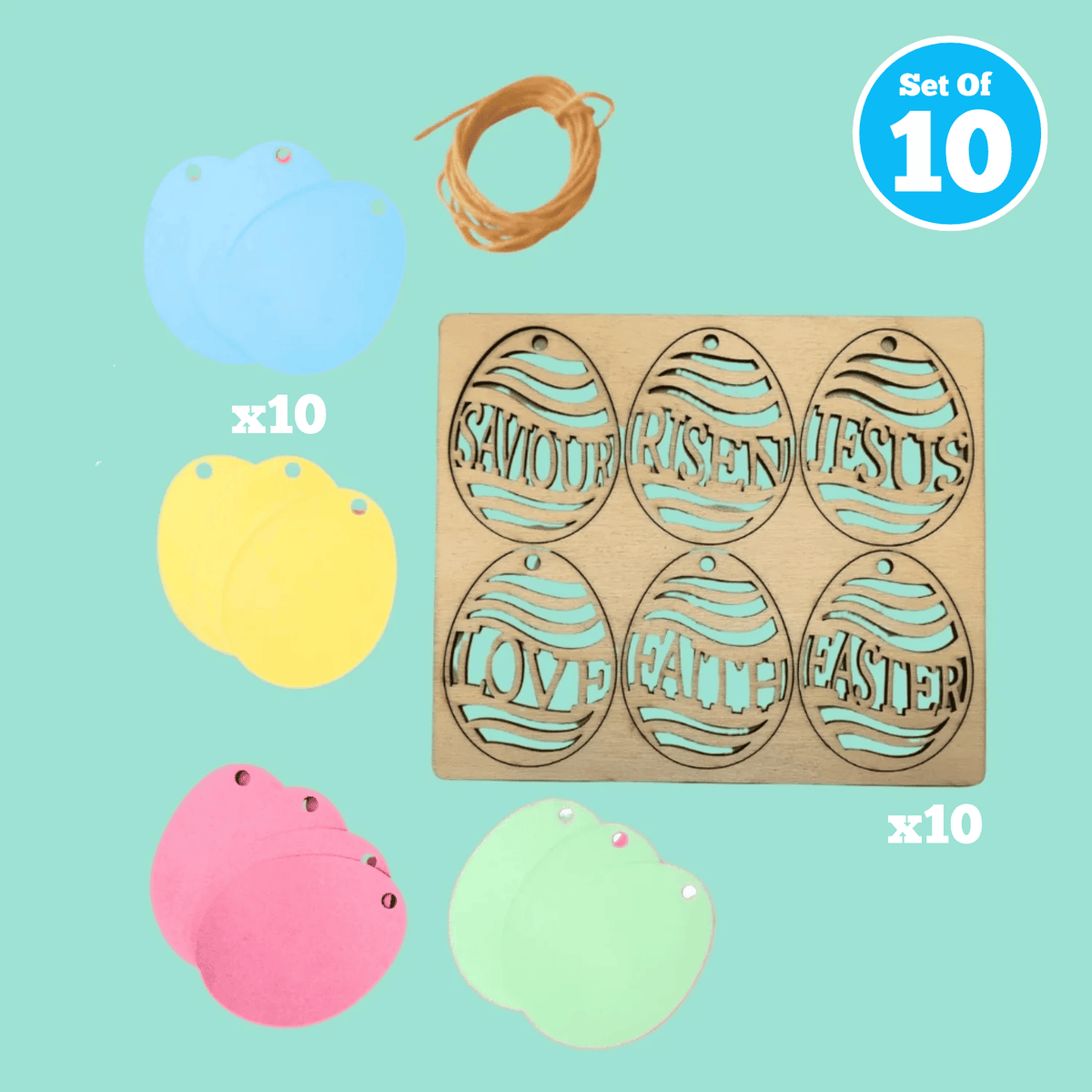 Set of 10 - Easter Message Eggs