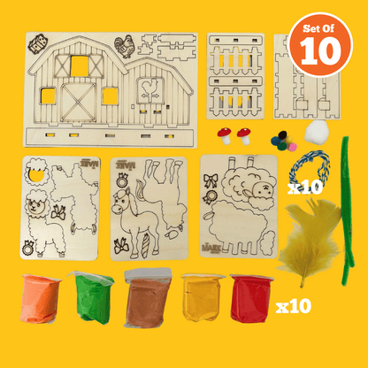 Set of 10 - Farmyard Playset