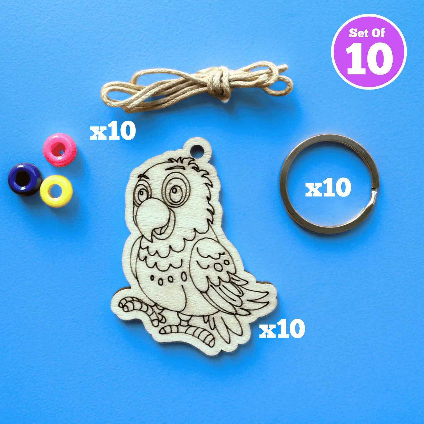 Set of 10 - Kea Bag Charm
